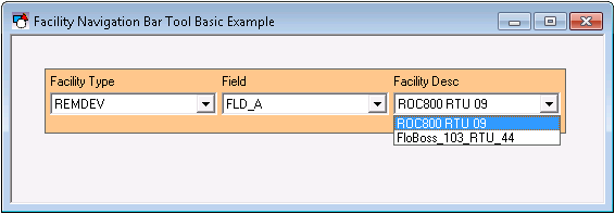 Facility Navigation Bar Tool example